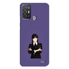 Чохли Венсдей на TECNO Pop 6 Pro (BE8) Уенсдей (AlphaPrint) (Венздей у чорному)