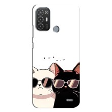 Чохол з малюнком кіт на TECNO Pop 6 Pro (BE8) (Коти в окулярах)