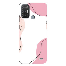 Чохол квітковий дизайн для TECNO Pop 6 Pro (BE8) – Рожевий фон