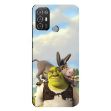 Чехол с мультфильмом Шрек на TECNO Pop 6 Pro (BE8) – Шрек и осел