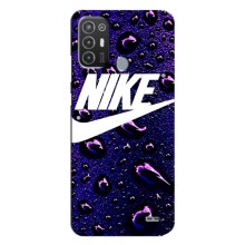 Чохол з логтипом Найк на TECNO Pop 6 Pro (BE8) – Найк на фіолетовому