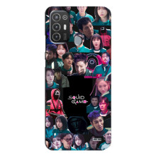 Чехол Гра в кальмара для TECNO Pop 6 Pro (BE8) – Коллаж игры кальмара