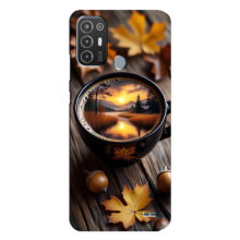 Чехол с уникальным дизайном «Осень с кофе» для TECNO Pop 6 Pro (BE8) – Тёмный кофе