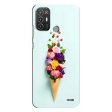 Чехлы с тематикой "ЦВЕТЫ" на TECNO Pop 6 Pro (BE8) (Цветок-мороженное)