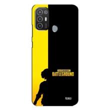 Чехол (TPU) с картинкой "Лого Пабг" на Техно Поп 6 про (Battlegrounds)