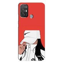 Силіконовый Чохол на TECNO Pop 6 Pro (BE8) з картинкой Модных девушек – Дівчина Nike