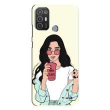 Силіконовый Чохол на TECNO Pop 6 Pro (BE8) з картинкой Модных девушек – З напоєм