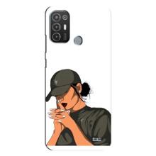 Силіконовый Чохол на TECNO Pop 6 Pro (BE8) з картинкой Модных девушек – У зеленому