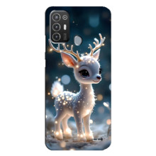 Яркий чехол для TECNO Pop 6 Pro (BE8) с Зимними Оленятами – Блистающий оленёнок