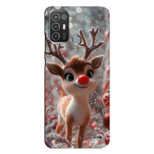 Яркий чехол для TECNO Pop 6 Pro (BE8) с Зимними Оленятами