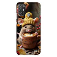 Печатный чехол «Зверята с кофе» для TECNO Pop 6 Pro (BE8) – Медведь с кофе