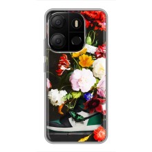 Брендновые Чехлы для Tecno Pop 7 Pro - (PREMIUMPrint) (Nike цветы)