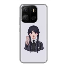 Чехлы Венсдей на Tecno Pop 7 Pro Уэнсдей (AlphaPrint) (Уэнздей и Вещь)
