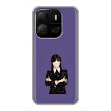 Чехлы Венсдей на Tecno Pop 7 Pro Уэнсдей (AlphaPrint) (Уэнздей в черном)
