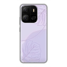 Чехол цветочный дизайн для Tecno Pop 7 Pro – Монстера фиолетовая