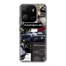 Чохол з авто Порше для Tecno Pop 7 Pro – Колаж Порше