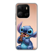 Чехол с рисунком Стич для Tecno Pop 7 Pro – Стич с шоколадом