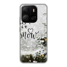 Новогодние, Праздничные Чехлы для Tecno Pop 7 Pro - 2024 год (Let it snow)