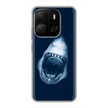 Силіконовий бампер з картинкою звірів для Tecno Pop 7 Pro (Пащу Акули)