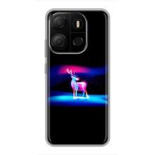 Силіконовий бампер з картинкою звірів для Tecno Pop 7 Pro (Яскравий олень)