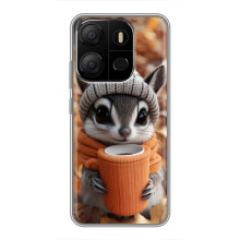Друкований чохол 'Звірята з кавою' для Tecno Pop 7 Pro