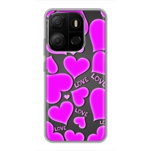 Чехлы для любимой на Техно Поп 7 (VPrint) (Pink hearts)