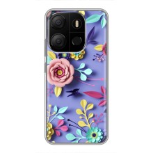 Чехлы с Цветами для Tecno Pop 7 (VPrint) (Цветочный дизайн)