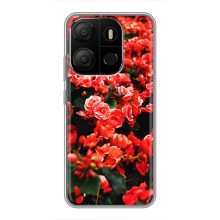 Чехлы с Цветами для Tecno Pop 7 (VPrint) (Цветы красные)