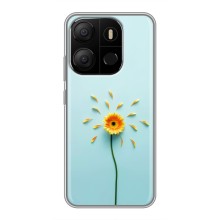 Чехлы с Цветами для Tecno Pop 7 (VPrint) (Желтый цветок)