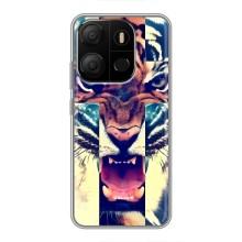 Чехлы с изображением разных животных для Tecno Pop 7 (Яркий Тигр)