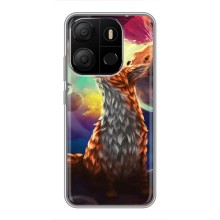 Чехлы с картинкой Лисички для Tecno Pop 7 (VPrint) (Лисица в космосе)
