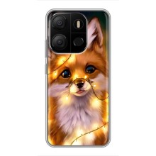 Чехлы с картинкой Лисички для Tecno Pop 7 (VPrint) (Лисичка в гирляндах)