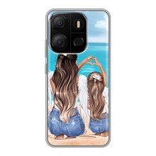 Чохол з друком для Tecno Pop 7 - (Мама з дитинкою) (AlphaPrint) (Мама з донькою)