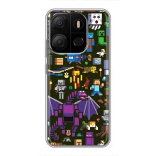 Чехол Майнкрафт на Tecno Pop 7 (AlphaPrint) Minecraft (Коллаж Майнкрафт)