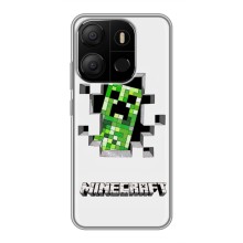 Чехол Майнкрафт на Tecno Pop 7 (AlphaPrint) Minecraft (крипер Майнкрафт)