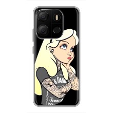 Чехол с печатью для Tecno Pop 7 - (Мода) (AlphaPrint) (Девочка в тату)