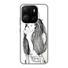 Чехол с печатью для Tecno Pop 7 - (Мода) (AlphaPrint) (Фото девочки)