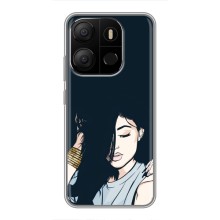 Чехол с печатью для Tecno Pop 7 - (Мода) (AlphaPrint) (Красивая девочка)