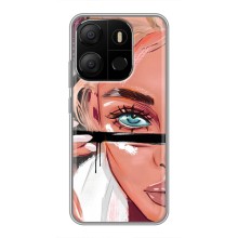 Чехол с печатью для Tecno Pop 7 - (Мода) (AlphaPrint) (Макияж)