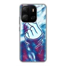 Чехол с принтом для Tecno Pop 7 (AlphaPrint - Знак сердечка)