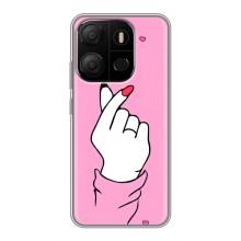 Чехол с принтом для Tecno Pop 7 (AlphaPrint - Знак сердечка)