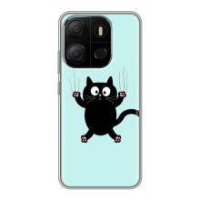 Чехол с принтом для Tecno Pop 7 (AlphaPrint) Модные коты (Падающий кот)