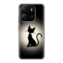 Чехол с принтом для Tecno Pop 7 (AlphaPrint) Модные коты (Силуэт котика)