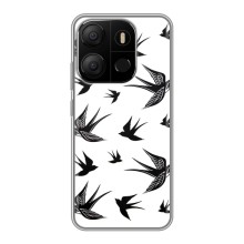 Чехол с птицами на Tecno Pop 7 (VPrint) (Ласточки)