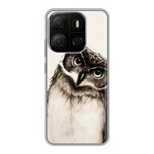 Чехол с птицами на Tecno Pop 7 (VPrint) (Сова)