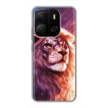 Чехол со Львом для Tecno Pop 7 (VPrint) (Красочный Лев)