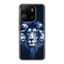 Чехол со Львом для Tecno Pop 7 (VPrint) (Синий Лев)