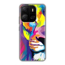 Чехол со Львом для Tecno Pop 7 (VPrint) (Яркий Лев)