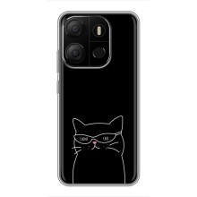 Чехол с рисунком кот на Tecno Pop 7 (Равнодушный кот)
