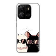 Чехол с рисунком кот на Tecno Pop 7 (Коты в очках)
